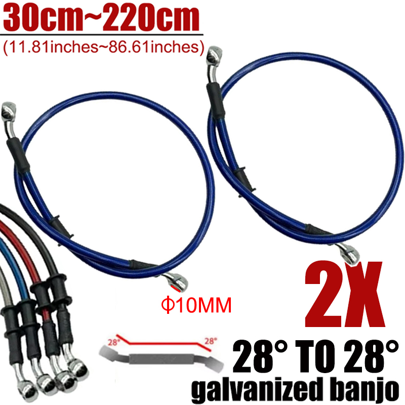 Motorcycle Brake Cable - 2X Universal 30cm-220cm 28 ° Mangueira